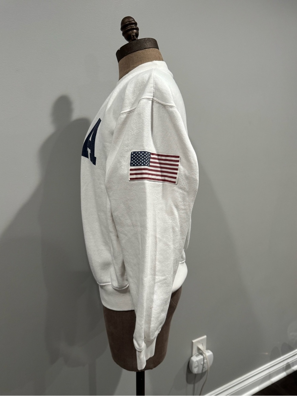 J Galt White Sweatshirt with Navy USA Graphic - Picture 2 of 8
